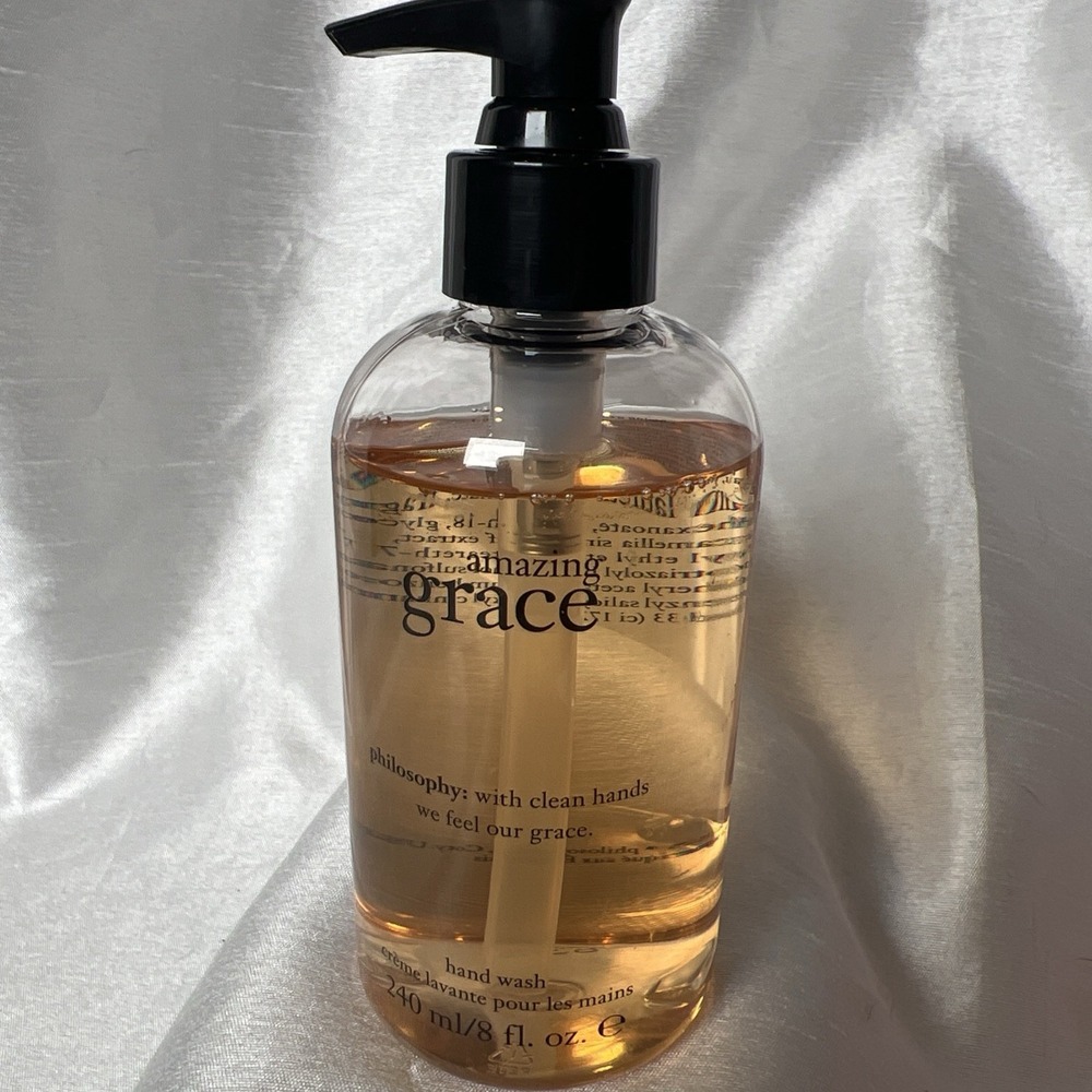NEW -no tags- Philosophy Amazing Grace‎ HTF Hand Wash 8oz Pump Jar